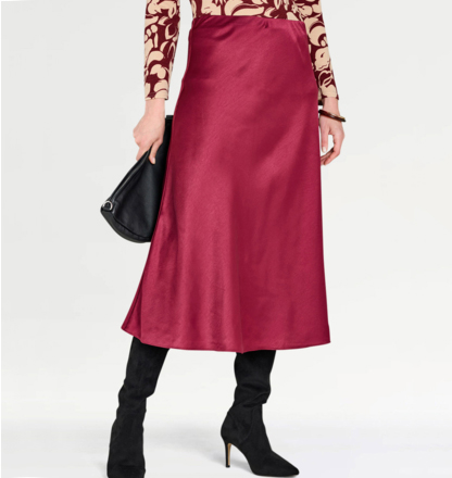 Pull On Bias Cut Satin Skirt - LP400